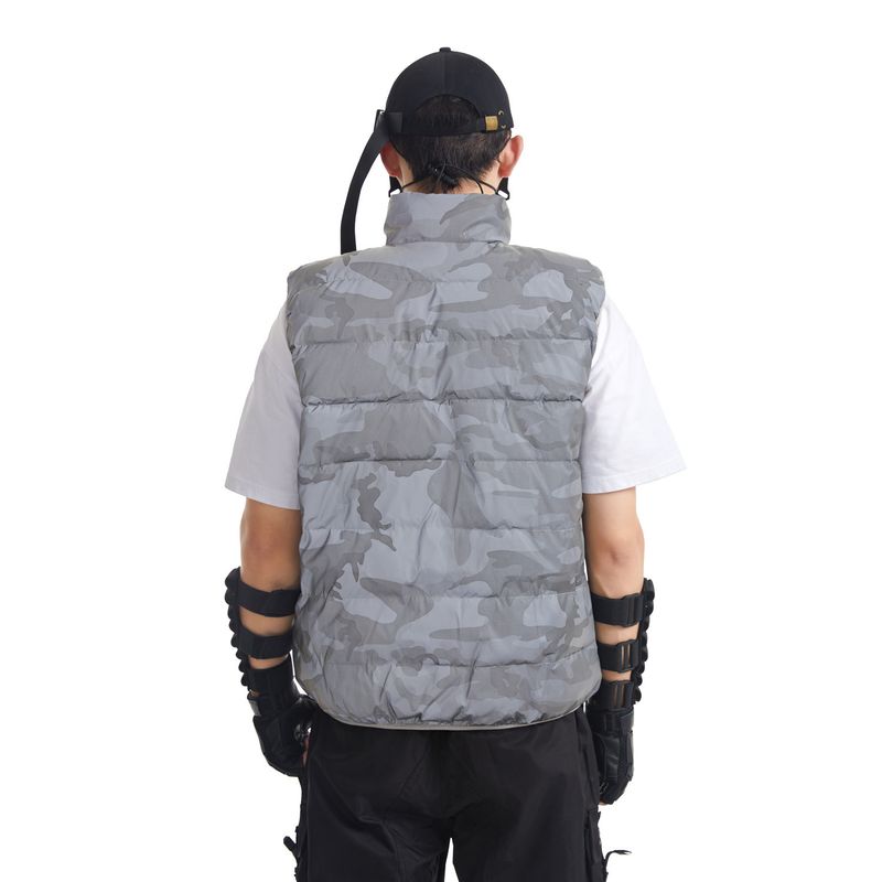 Roupas masculinas camuflagem ao ar livre colete refletivo casaco de algodão_voghion.com