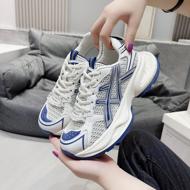 Show Feet Small European Daddy Shoes Damen Herbst 2023 Neue atmungsaktive Sportschuhe mit dicker Sohle All-Match-Laufschuhe_voghion.com