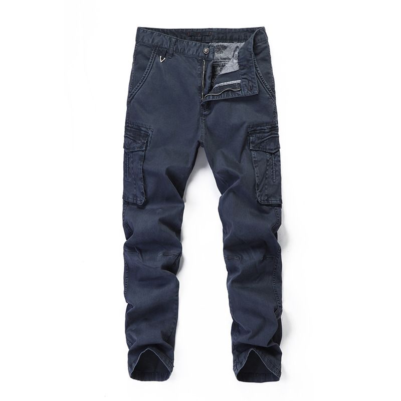 Premium Products Washed Work Men's New Multi Pocket Casual Loose Cotton Ankle Pants_voghion.com