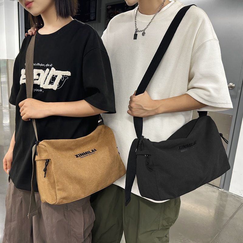 Zaino da campus per studenti, versatile, di nuova moda, con tracolla singola, grande capacità, in tinta unita, semplice e alla moda._voghion.com