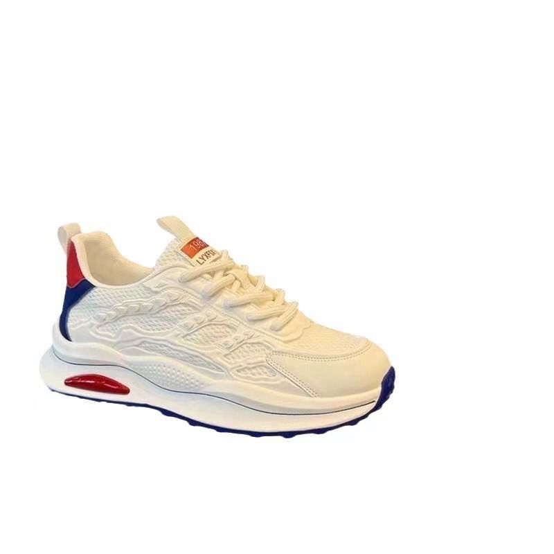 Sommer Neue atmungsaktive Mesh-Schuhe mit dicker Sohle, die die Höhe erhöhen, weiße leichte und vielseitige, lässige, trendige Papa-Schuhe_voghion.com