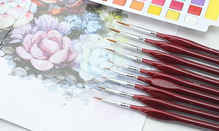 Spot engros kort stang børnetegnepen flad nylon menneskelig ansigtsmaling pen begynder akryl olie pensel_voghion.com