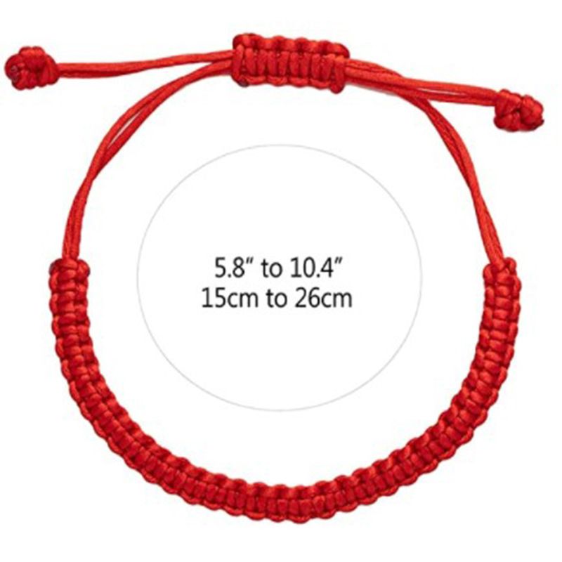 Rotes und schwarzes handgemachtes gewebtes geflochtenes Kordel-Unisex-Armband_voghion.com
