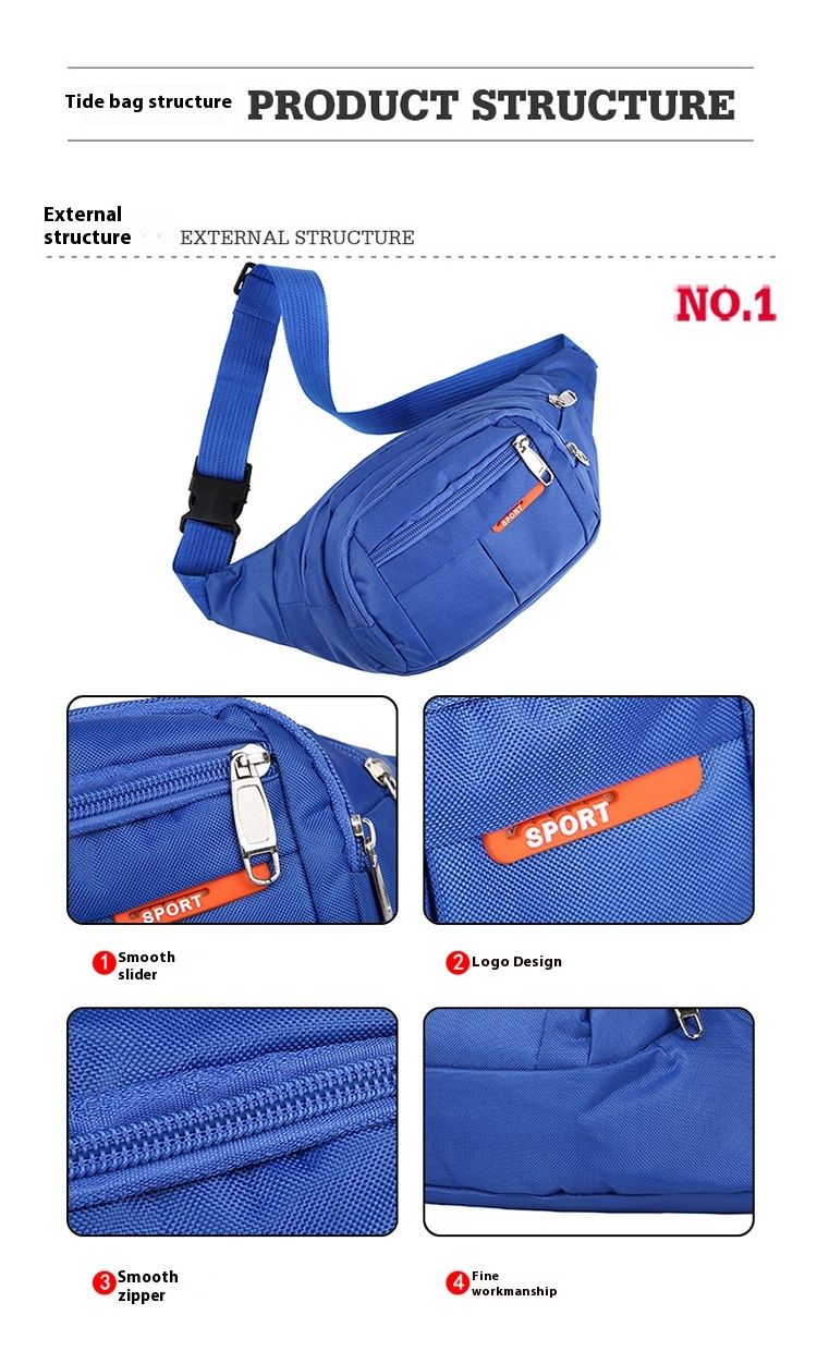 Herr midjeväska arbetsbås kassörväska utomhus vandring cykling bergsklättring mobiltelefonväska diagonal bröstväska_voghion.com