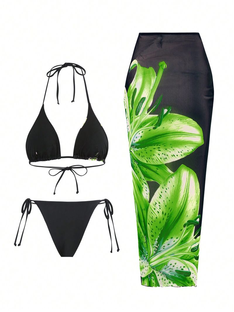 Maillot de bain trois pièces sexy imprimé de style européen et américain, nouveau commerce extérieur transfrontalier, modèle imprimé en version fixe de charme lily_voghion.com