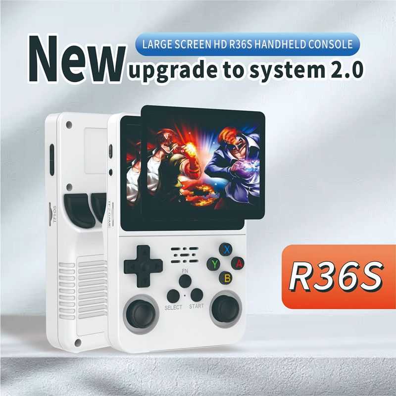 Retro R36S draagbare videogameconsole met 3,5 inch IPS-scherm, 128 GB voorgeïnstalleerde games, draagbare pocketspeler met Linux-systeem_voghion.com