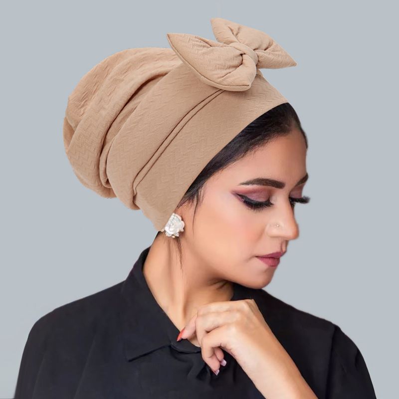 Women's Clothing New Pineapple Flower Activity Bow Ladies Muslim Headscarf Hat_voghion.com