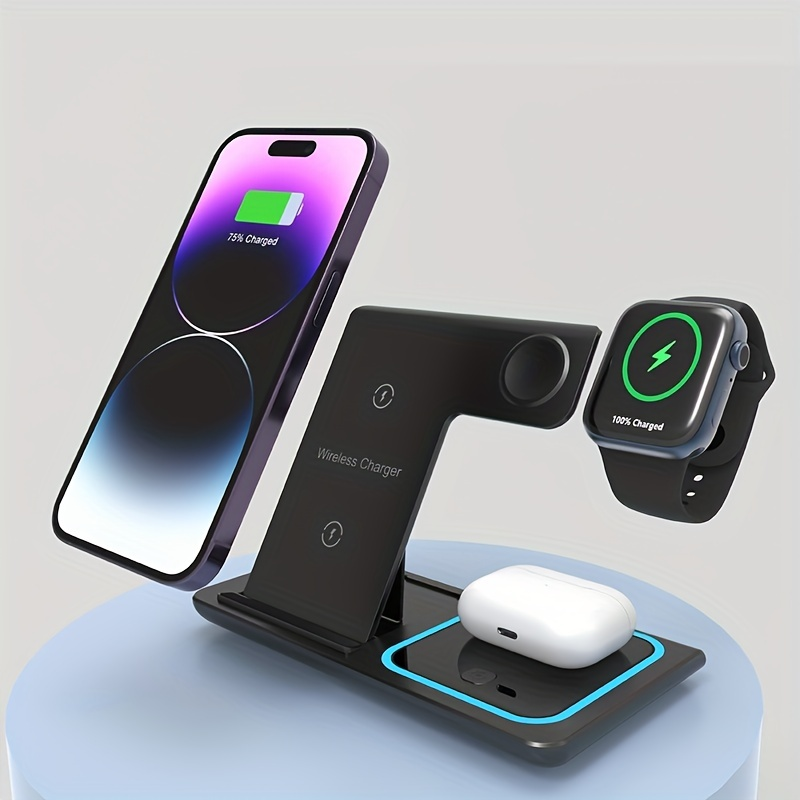 3 In 1 Fast Charging Station, Folding Wireless Charger Stand_voghion.com