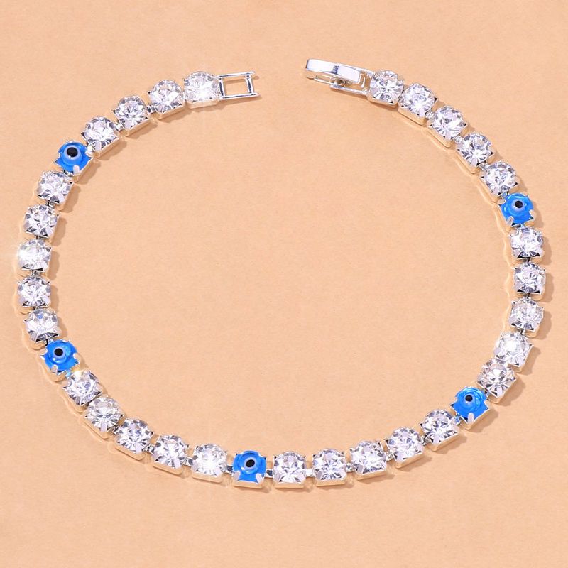 glänzendes wildes Teufelsauge Fußkettchen böser Blick schlichtes Strass Fußkettchen Fußkettchen_voghion.com