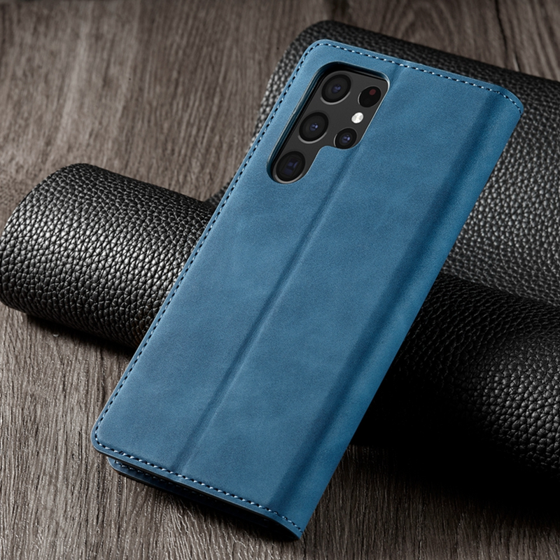 Maciņš ar kartes nodalījumu, foto rāmis, statīvs, magnētisks, atverams PU ādas maciņš priekš Samsung Galaxy Ultra Plus S24+ S24 vāciņš_voghion.com
