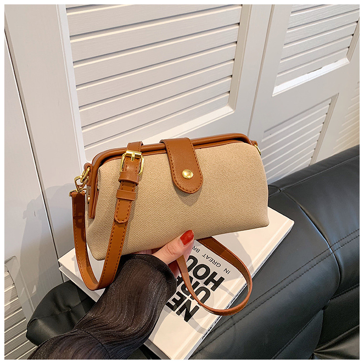 Small Bag Mni Women's Bag 2023 New Trend Fashion High-level Sense Shoulder Messenger bag canvas shell mobile phone bag_voghion.com