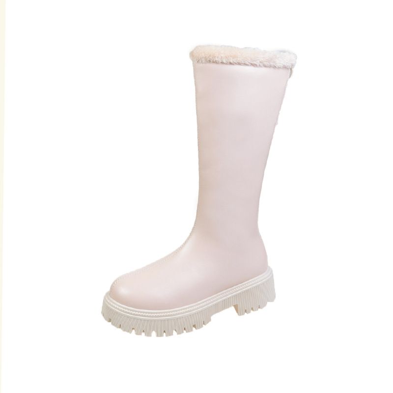 35-42 Large Size Women's Shoes To 43 Wide Fat Feet Thick Sole Martin High Heel Boots 2024 New Spring And Autumn 41_voghion.com