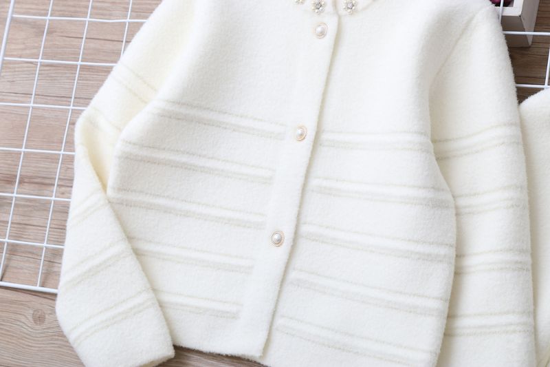 Mother & Kids Knit Sweater And Pants Set - Soft Long Sleeve Two-Piece Outfit For Toddler Little Girls Elegant Letter Print Comfortable Polyester Blend_voghion.com