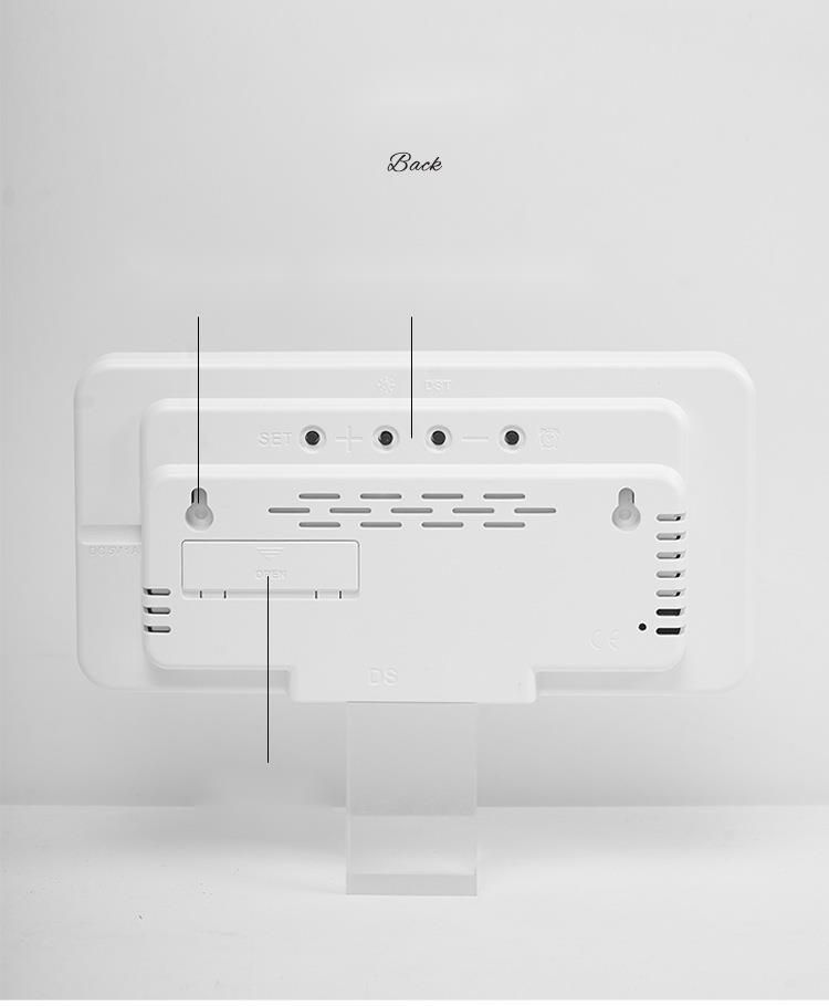 Yeni Çerçevesiz Elektronik Çok İşlevli ve Standlı Çift Kullanımlı Dijital Ekranlı Oturma Odası Duvar Saati 6617_voghion.com