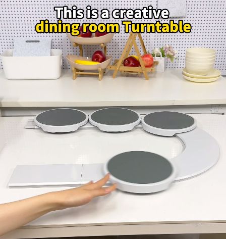 Um 360° drehbarer Lazy Susan-Drehteller – Robustes Serviertablett für Esstisch, Buffet und Familienfeiern (Weiß, 4/6/8 Teller oder erweitertes Set)_voghion.com
