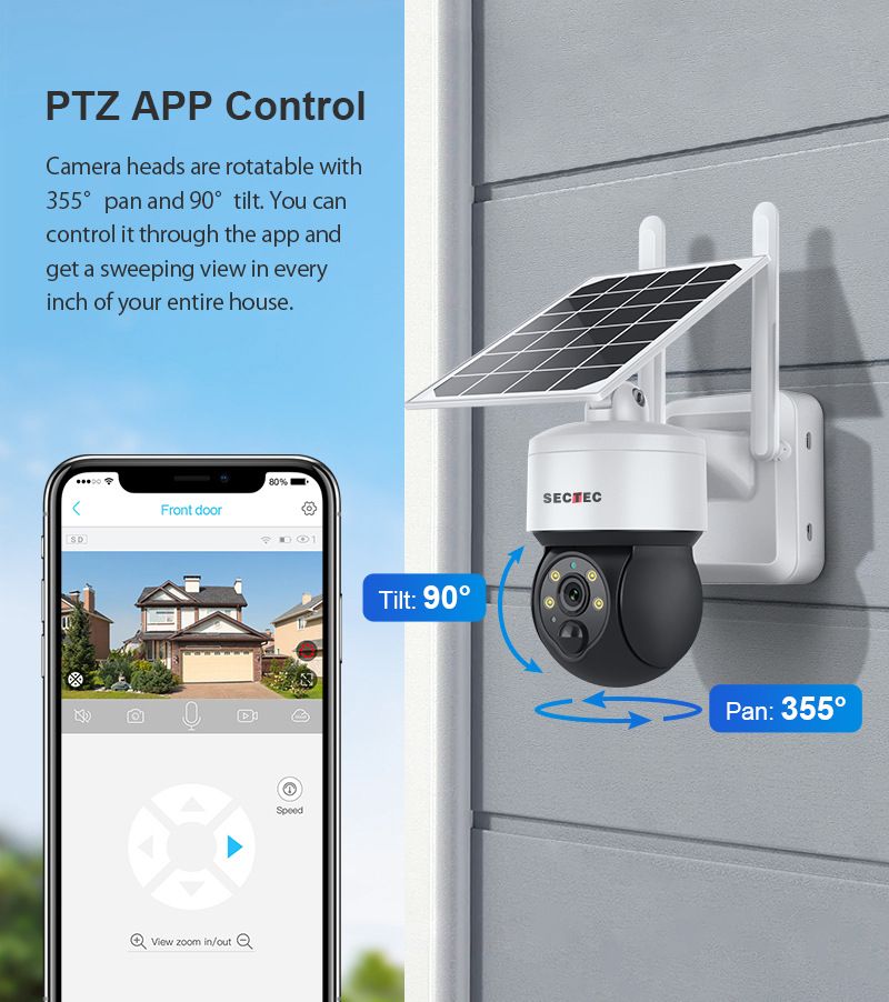 Solar Camera 4MP Wireless WiFi Surveillance Camera 2K Outdoor 4G Solar Surveillance_voghion.com