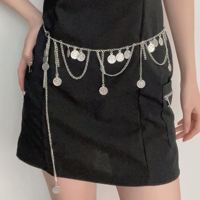 Chaîne à pampilles patchwork ethnique pour femme, chaîne de taille au design unique, style ancien, vêtements polyvalents_voghion.com