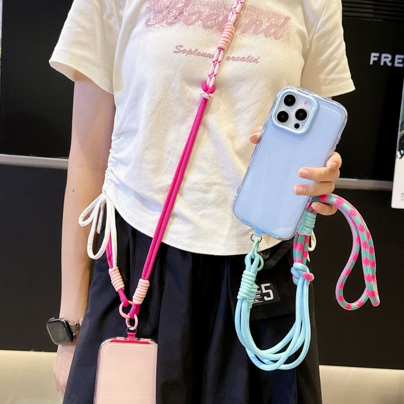 Mobile Phone Lanyard Diagonal Strap Dopamine Shoulder Mobile Phone Case Chain Fixing Clip Anti-loss Long Rope Strong Long Neck Sling Lanyard_voghion.com
