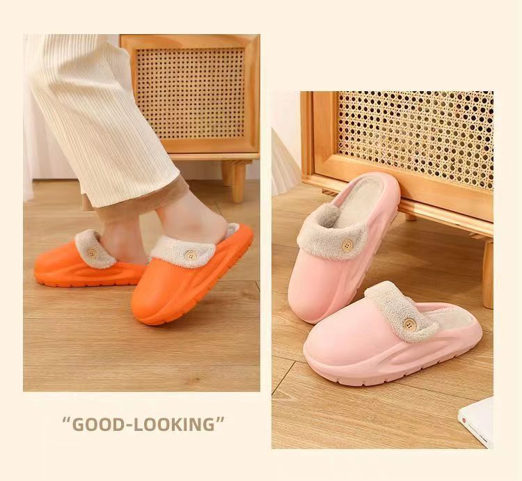 Pantuflas de algodón extraíbles para mujer, ideales para uso en interiores en invierno, con suela gruesa antideslizante, cálidas y afelpadas, ideales para otoño e invierno._voghion.com