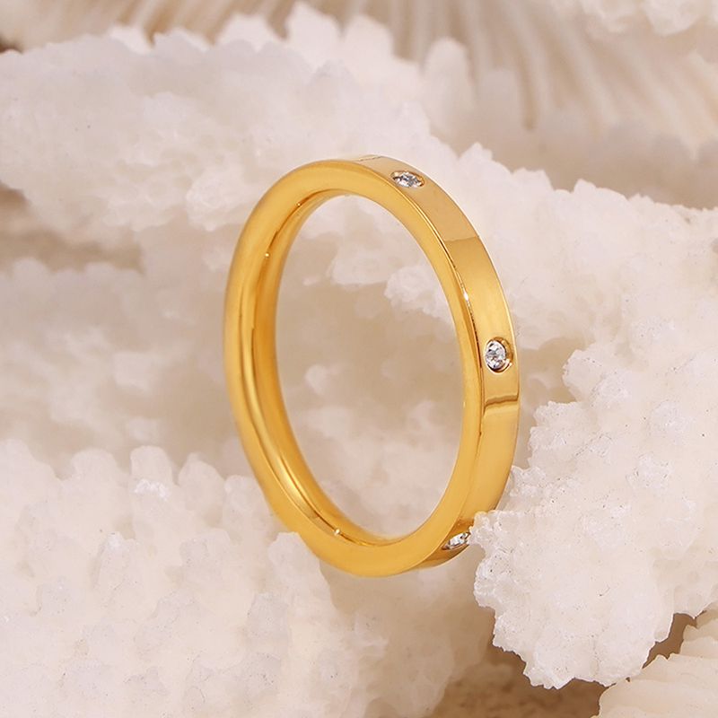 New Simple Band INS Style Minimalist Stacking Diamond-Studded Ring Women's Jewelry Accessories_voghion.com