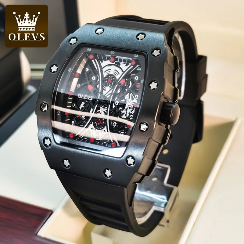 Herrklockor Toppmärke Original Quartz Armbandsur Mode fatformad urtavla Vattentät, självlysande gummibandsur_voghion.com