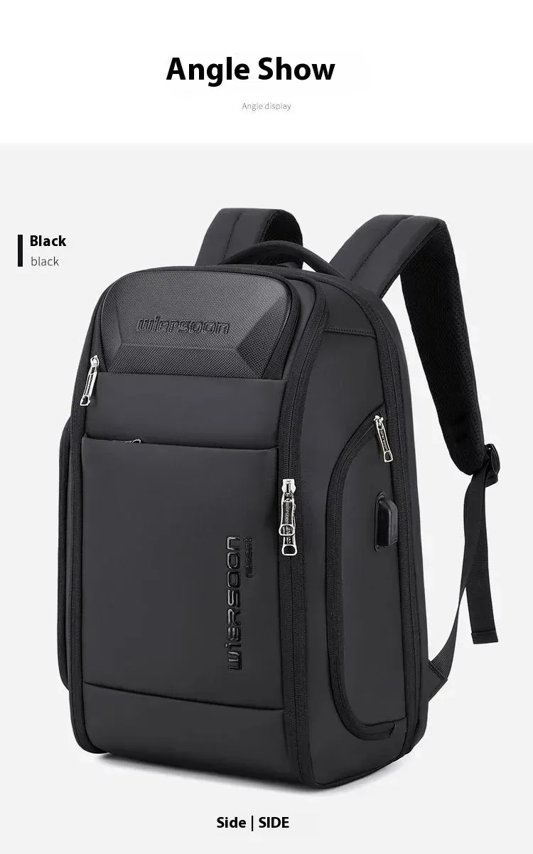 wiersoon For Men Waterproof Backpack Large Capacity Business Multifunctional Password Anti-theft Laptop Bag 250728_voghion.com