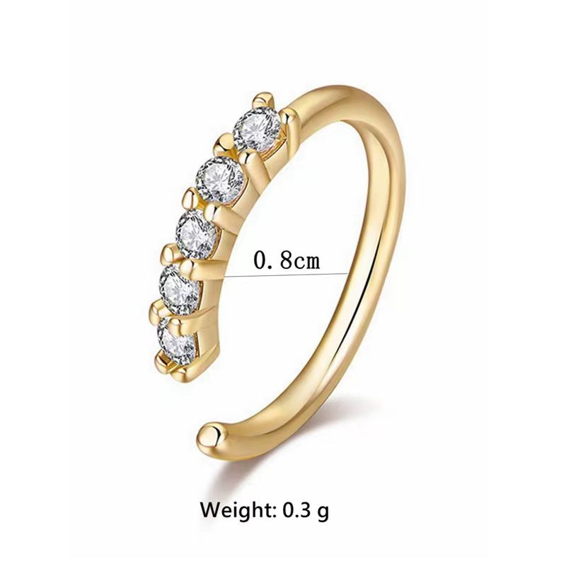Commercio estero transfrontaliero europeo e americano leggero stile di lusso a forma di S anello al naso clip semplice avvolgimento piccolo serpente piercing narice naso chiodo_voghion.com
