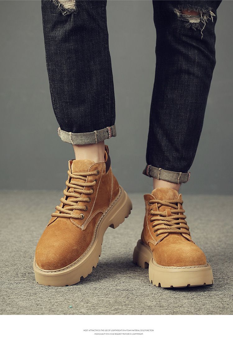 Handgemachte Leder Herrenschuhe Retro Outdoor Plateau Freizeitschuhe Low-Top Werkzeugschuhe_voghion.com