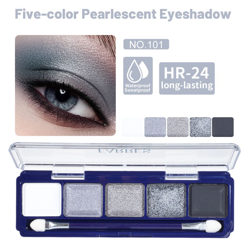 Eye Shadow Five Color Eyeshadow Rich Color Matching, Diverse Textures, Easy To Color And Blend, Convenient And Practical To Use_voghion.com