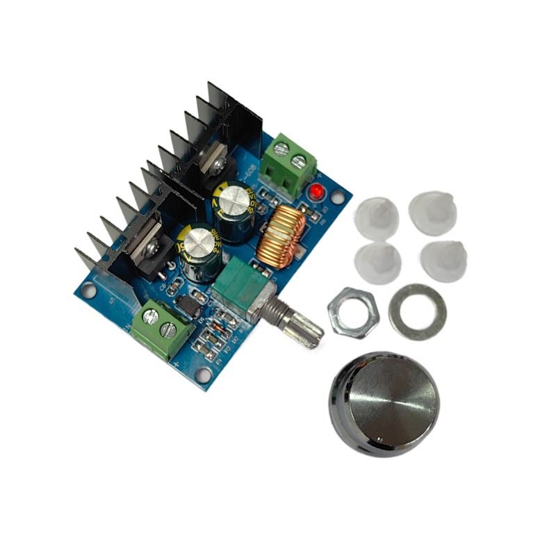 XL4016E1 DC-nedtrappingsmodul, justerbar utgang 8A med regulert DC-DC høyeffektsspenningsregulatorkort med digitalt display_voghion.com