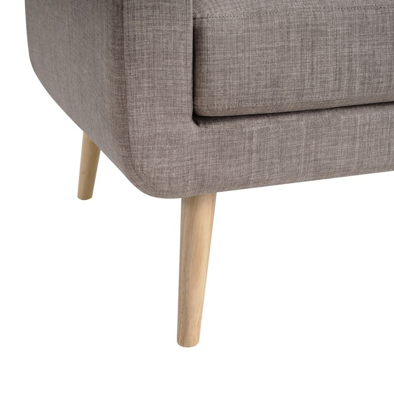 Mid-Century Modern Fabric Accent Armchair Single Sofa With Rubber Wood Legs For Living Room_voghion.com