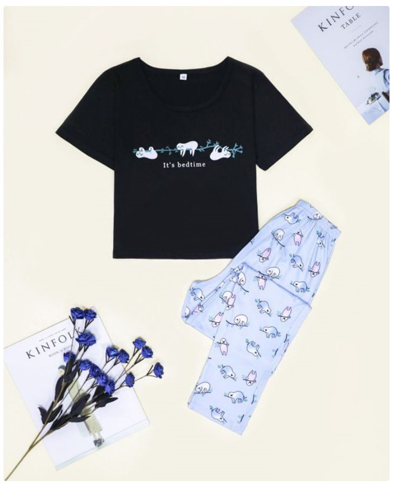 Sommer Neue Pyjamas Damen Home Furnishings Gedruckt Pyjama Set Nachtwäsche_voghion.com