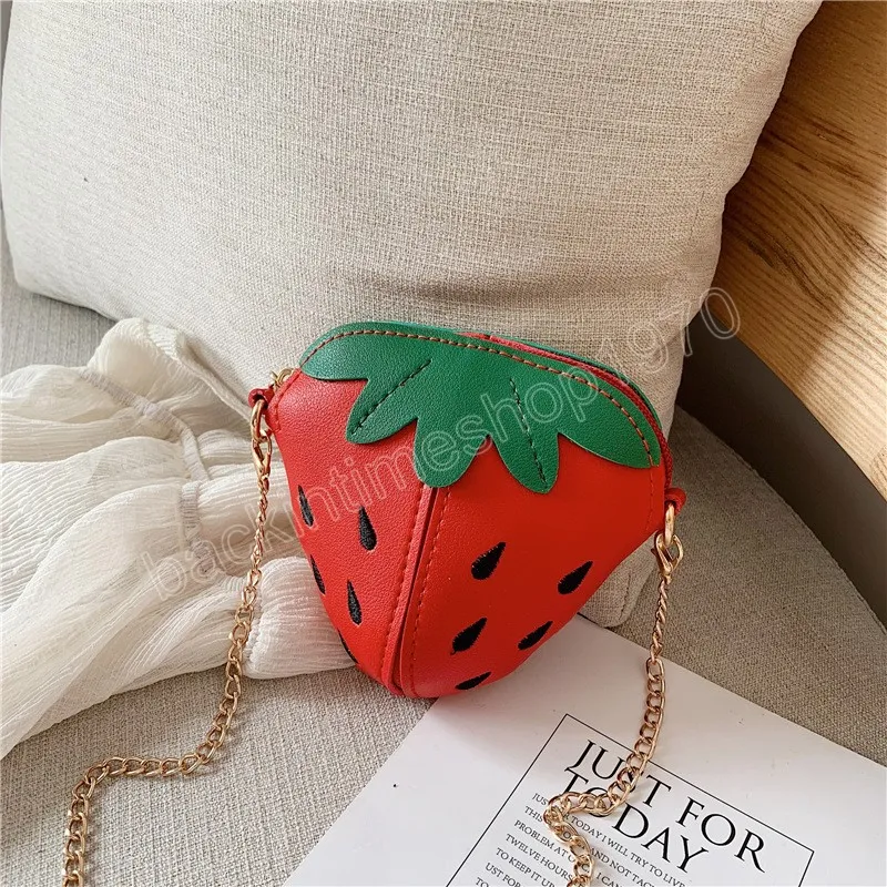 Mini borsetta per bambini Borse a tracolla per fragole con frutta per bambine carine Portafogli per bambini con piccola moneta per bambini Kawaii_voghion.com