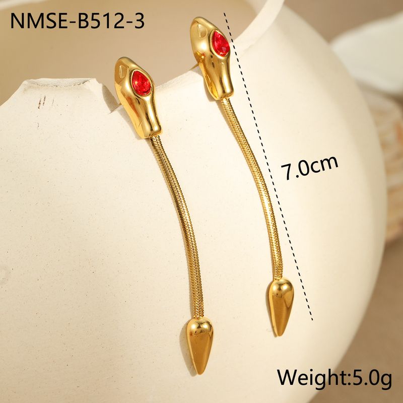 Collane di personalità di moda a forma di serpente sottile catena di serpente collana in acciaio inossidabile zircone intarsiato nicchia retrò unica catena clavicola_voghion.com