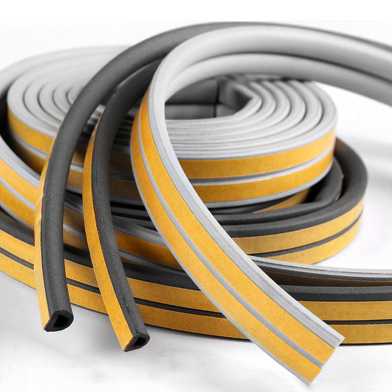 5 Meter Dichtungsstreifen, selbstklebend, Typ D, für Türen, Fenster, Dichtung, schalldichter Gummischaum-Dichtungsstreifen, abgedichteter Kollisionsstreifen_voghion.com