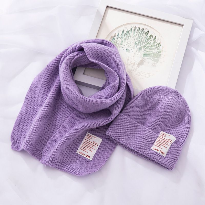 Sciarpa coreana invernale per bambini, lavorata a maglia in lana, cappello caldo per neonati, set da due pezzi per uomo e donna_voghion.com