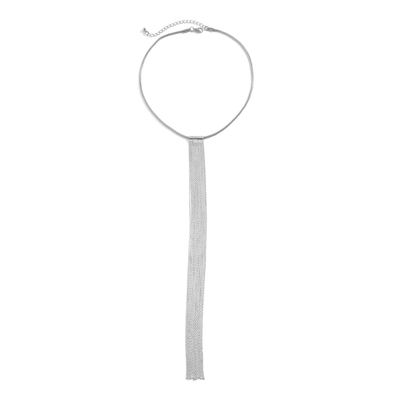 Dames sieraden hiphop metalen wind snake bone chain ketting trend geometrisch lang geweven sleutelbeen ketting_voghion.com