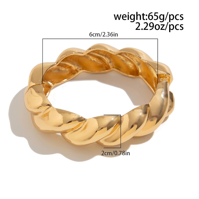 Exaggerated Ins Metal Smooth Thread Stacked Personalized Geometric Hexagonal Mirror Bracelet_voghion.com