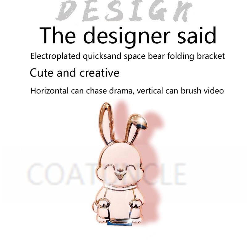 Rabbit Folding Bracket Plating Phone Holder Case on For Xiaomi Redmi Note 12 Turbo Note12 Pro Speed Plus Stand Soft Back Cover_voghion.com