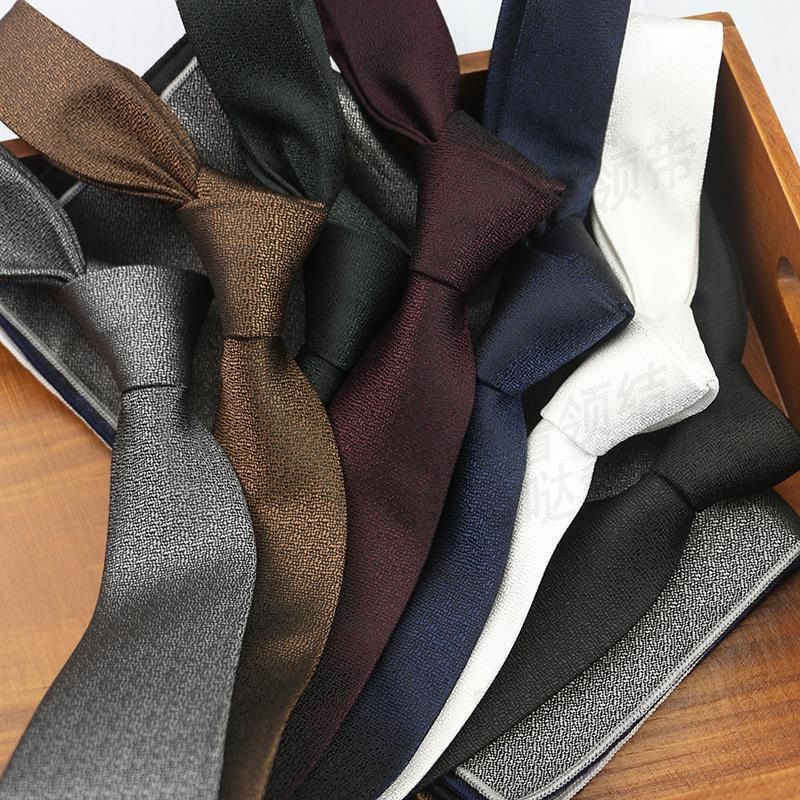 Cravatta stretta da uomo, stile coreano, casual, professionale, da 6 cm, tinta unita, grigia, versatile, nera, per studenti_voghion.com