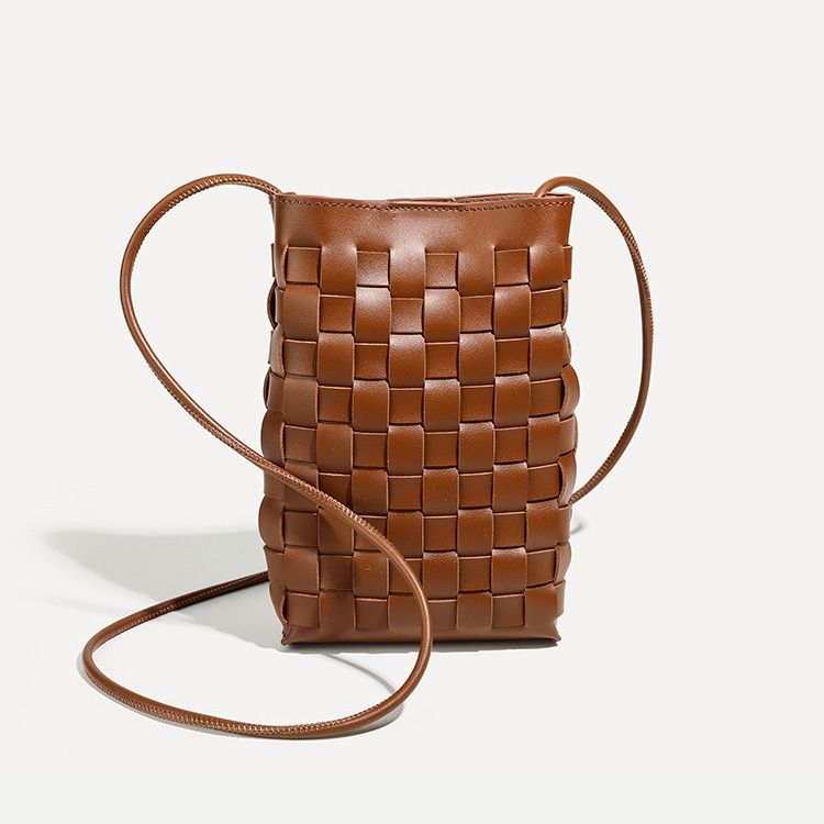 Borsa a tracolla casual semplice e fresca in stile coreano, nuova moda, per telefono intrecciato da donna 2024_voghion.com