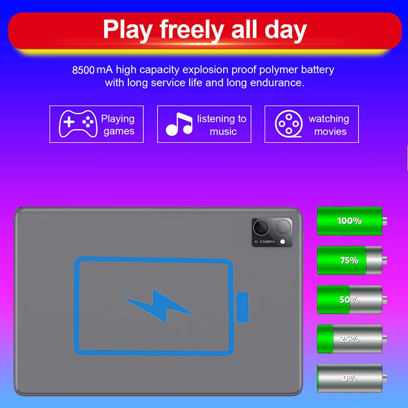 10,1-inch 5G-tablet met 4G-bellen - Android 12, 128 GB opslag, dual-sim, HD-scherm, voor online leren en werken_voghion.com