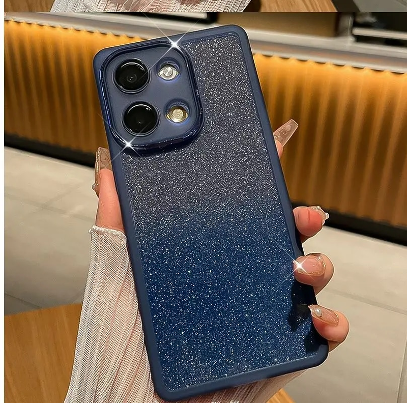 Custodia protettiva per la parte posteriore con supporto ad anello e glitter morbido alla moda per Infinix Note40 Pro Plus sshell_voghion.com