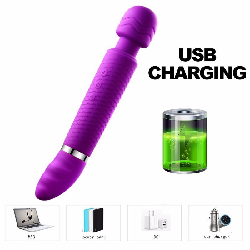 Silikonspielzeug Doppelmotor-Vibrator Elektrischer AV-Stabmassagegerät Wiederaufladbares drahtloses Hand-Sexspielzeug für Erwachsene für Frauen_voghion.com