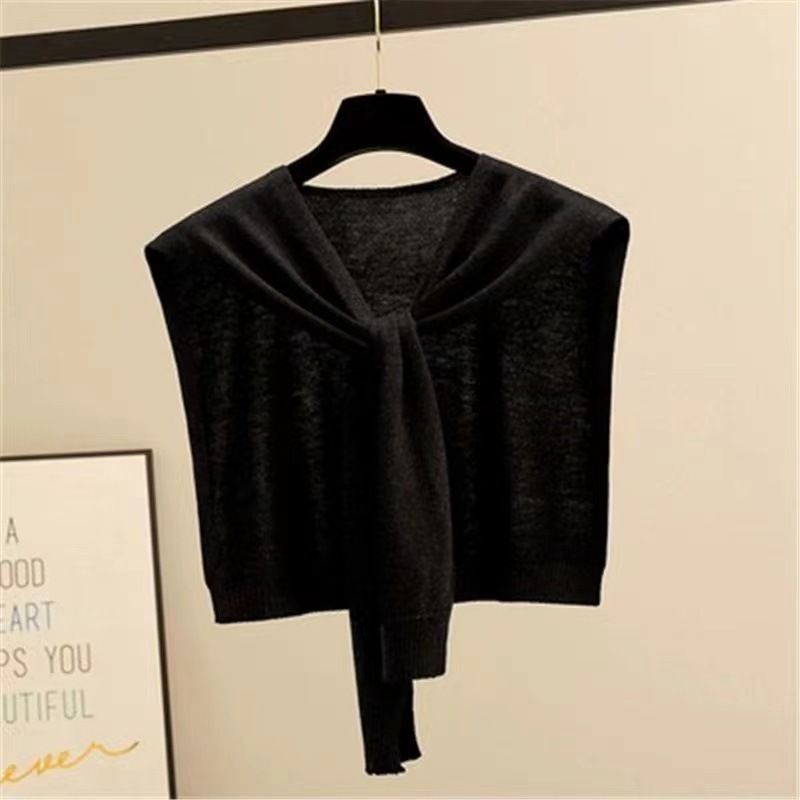 2024 Neue gestrickte gestreifte Schal High-End-Damen Sommer klimatisierte Zimmer Hals wärmer Weste Herbst Winter warm Schal_voghion.com