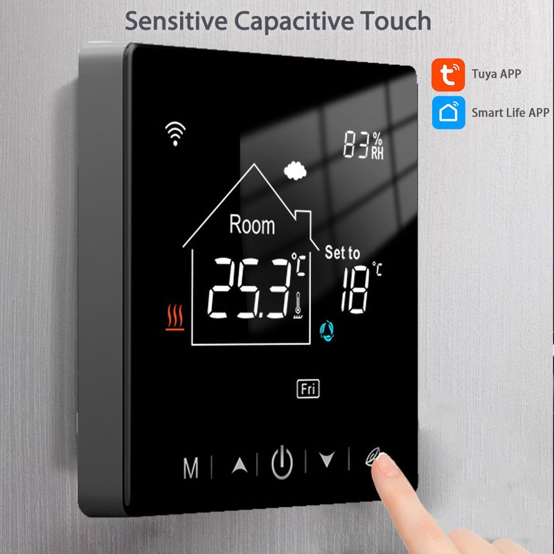 Thermostat WiFi Tuya pour maison connectée, chauffage électrique ou eau/gaz, écran LCD tactile, contrôle de température, Axa_voghion.com