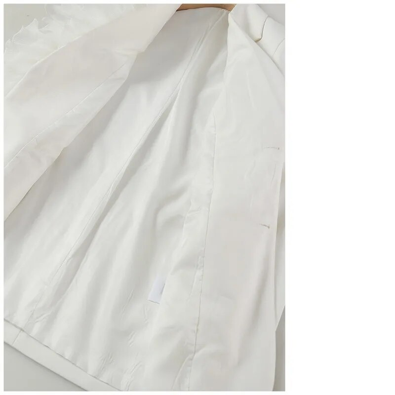 2024 Tidlig vår Ny Oversized Mesh 3D Ruffle Edge Uregelmessig Løs Dresskåpe Avslappet_voghion.com