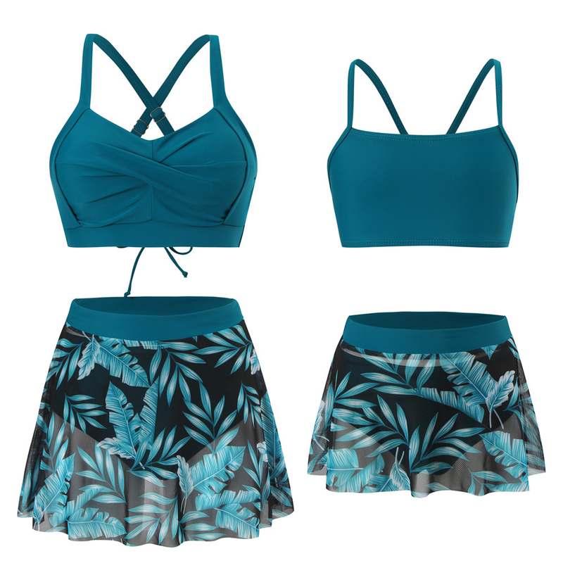 Family swimsuit Swimsuit family mesh gauze skirt swimsuit_voghion.com