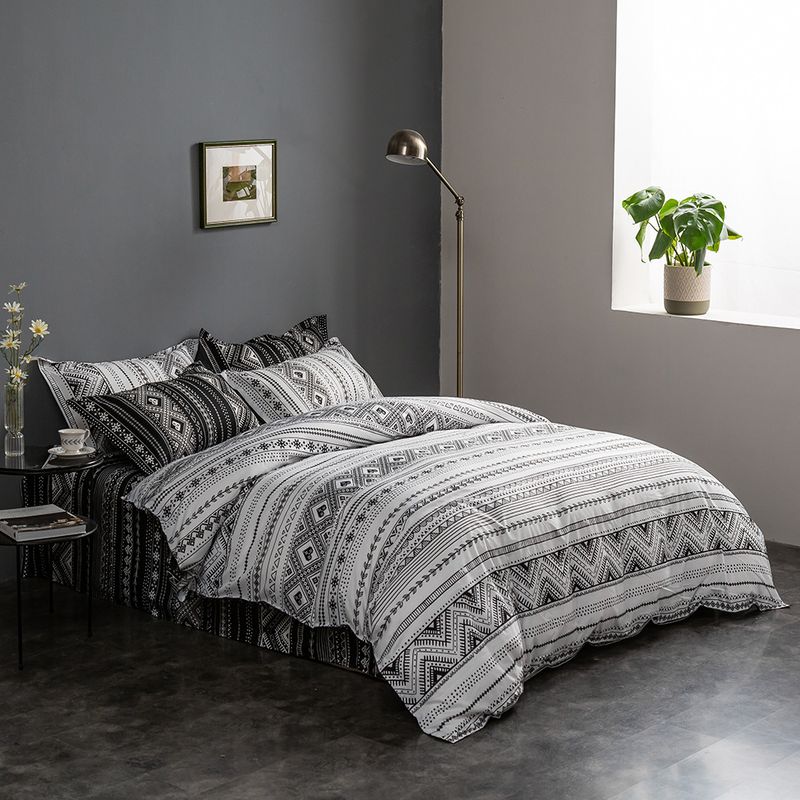 Bohemian Style Soft Material Three Piece Bedding Set Quilt Cover Duvet Cover Pillowcase_voghion.com