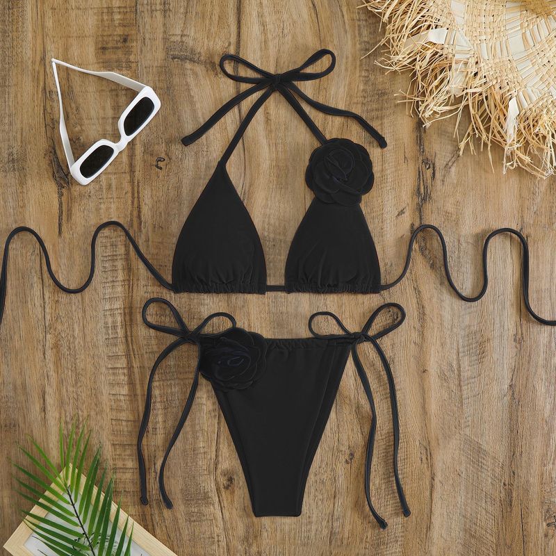 New Three-dimensional Floral Women's Swimsuit Bikini Set_voghion.com